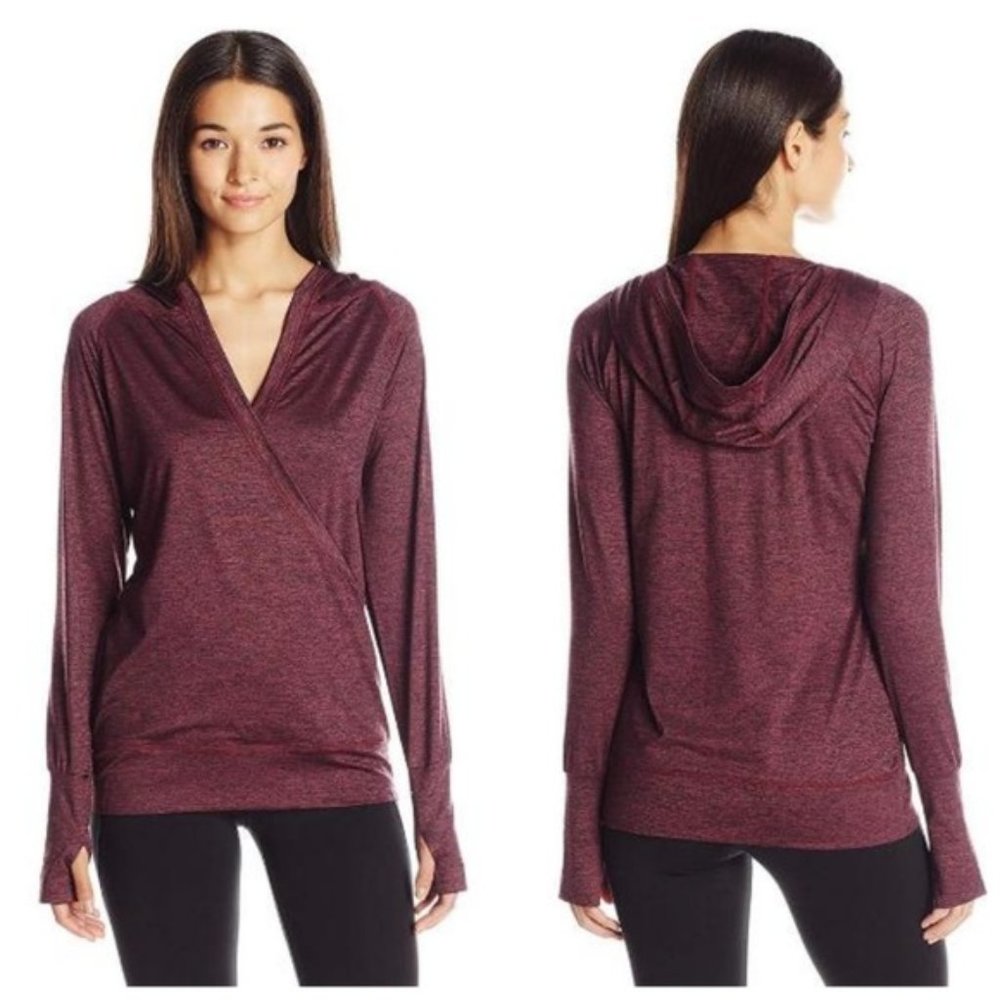 MSP by Miraclesuit Women  Hooded Crossover Long Sleeve Yoga Active Running Top